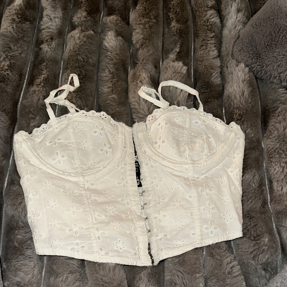 Garage white Bustier Top